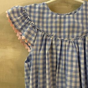 Gingham Girls Toddler Romper Bubble Blue and Pink Sunsuit Easter Perfection